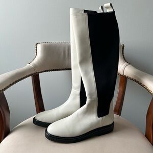Donald J. Pliner white leather knee boots